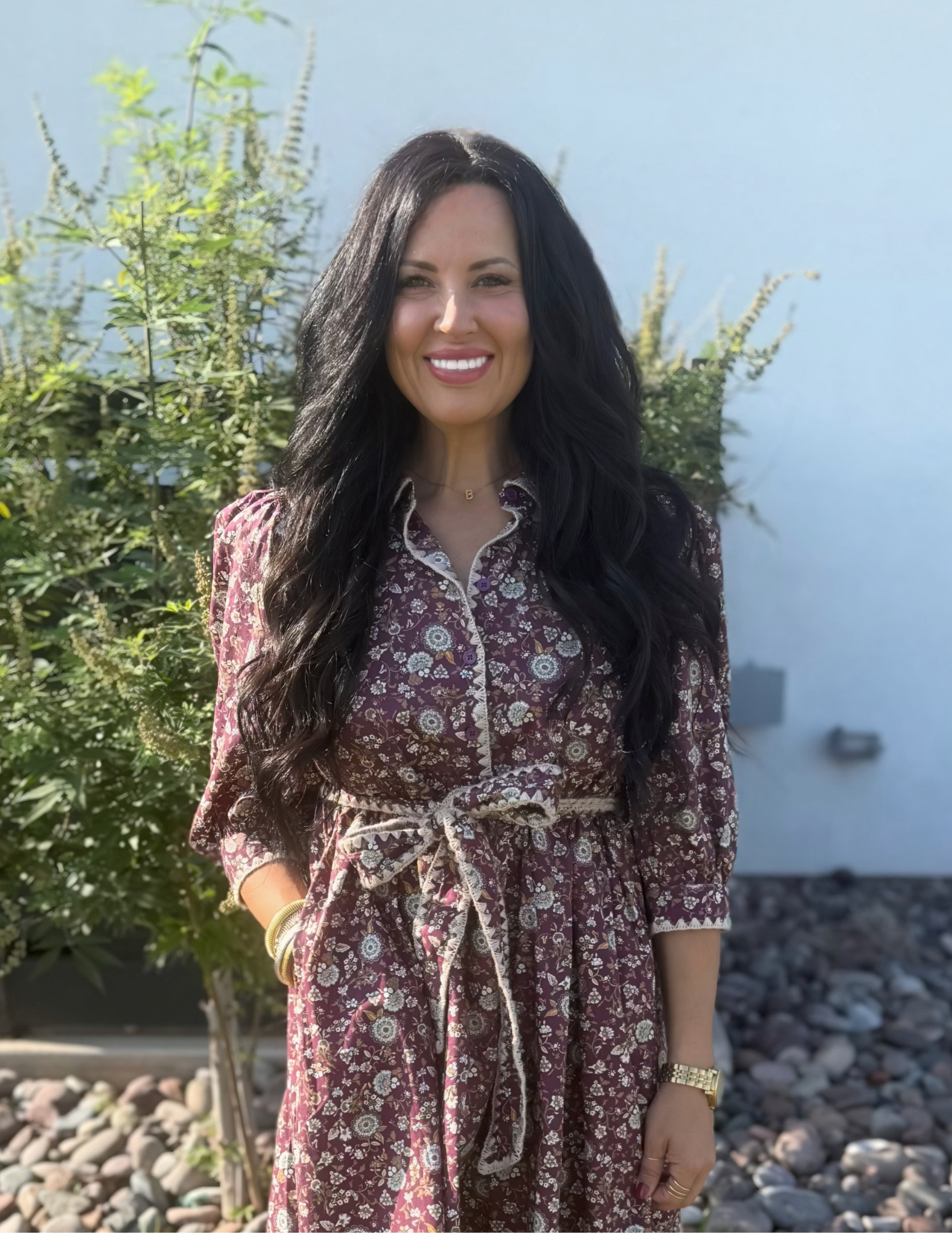 Floral Mini Dress- Plum - Tres Chic Boutique