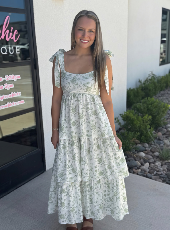 Floral Ruffle Tiered Midi Dress