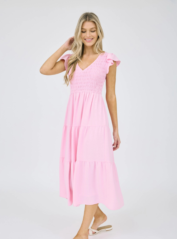Flutter Sleeve Maxi Dress - Tres Chic Boutique