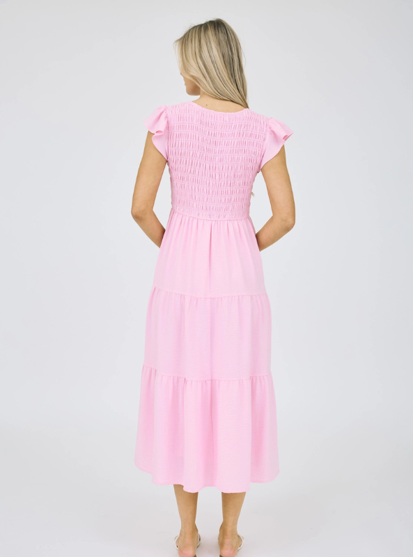 Flutter Sleeve Maxi Dress - Tres Chic Boutique