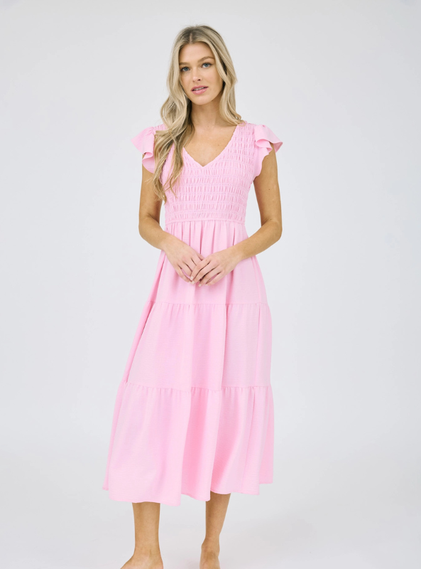 Flutter Sleeve Maxi Dress - Tres Chic Boutique