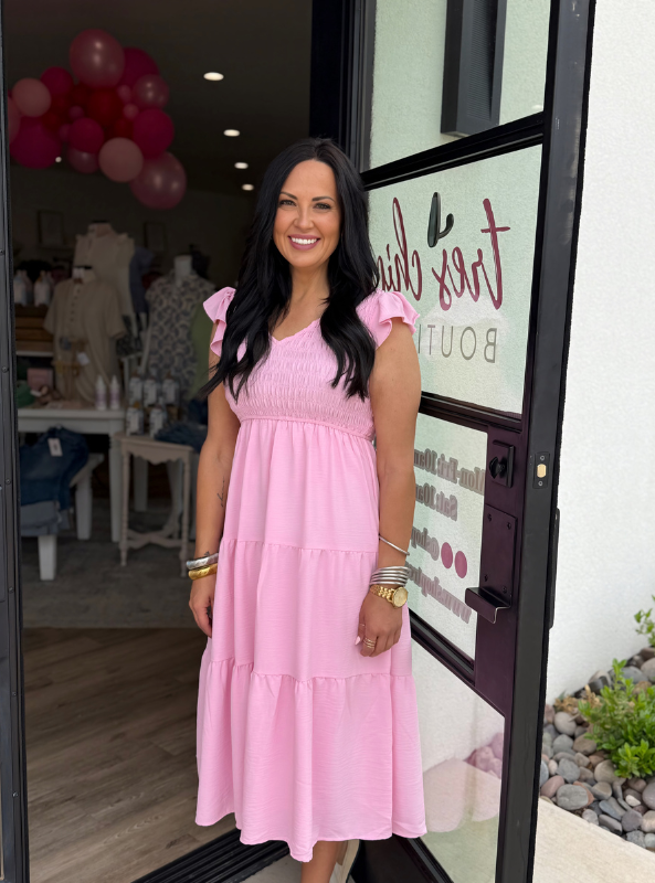 Flutter Sleeve Maxi Dress - Tres Chic Boutique