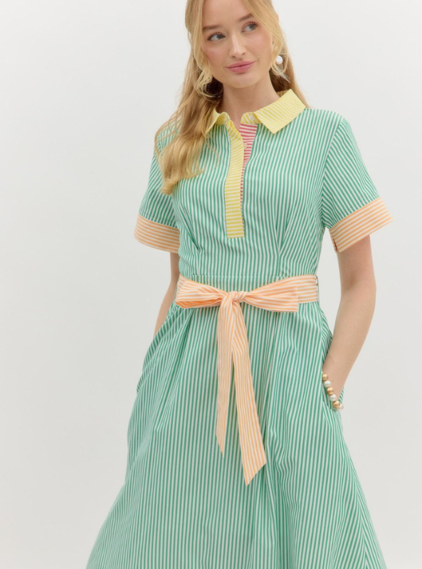 Green Stripe Dress