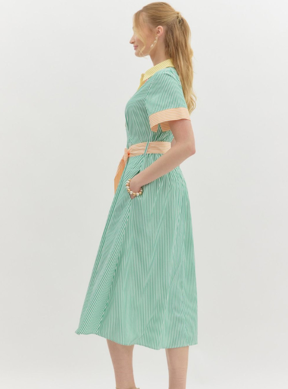 Green Stripe Dress
