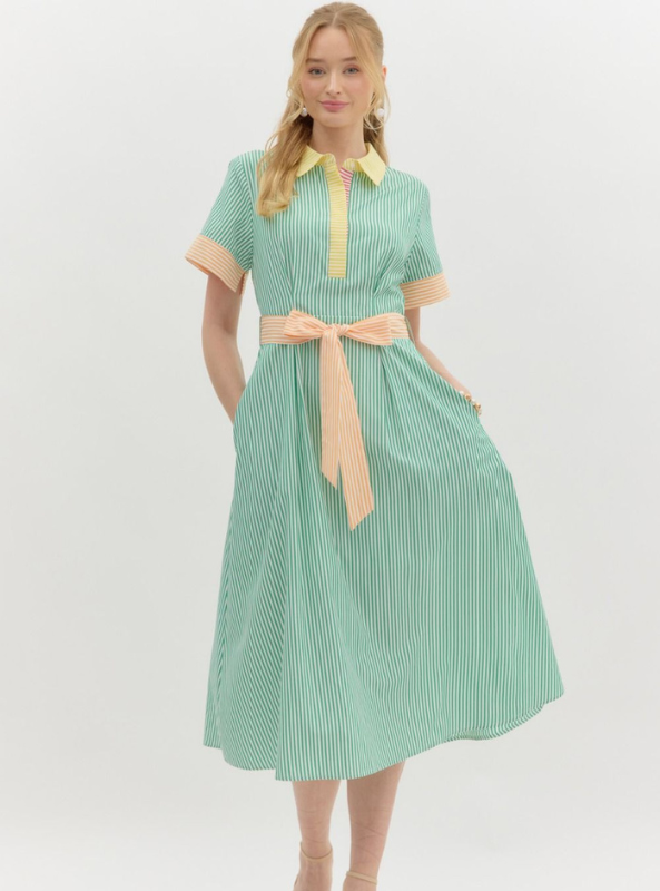 Green Stripe Dress