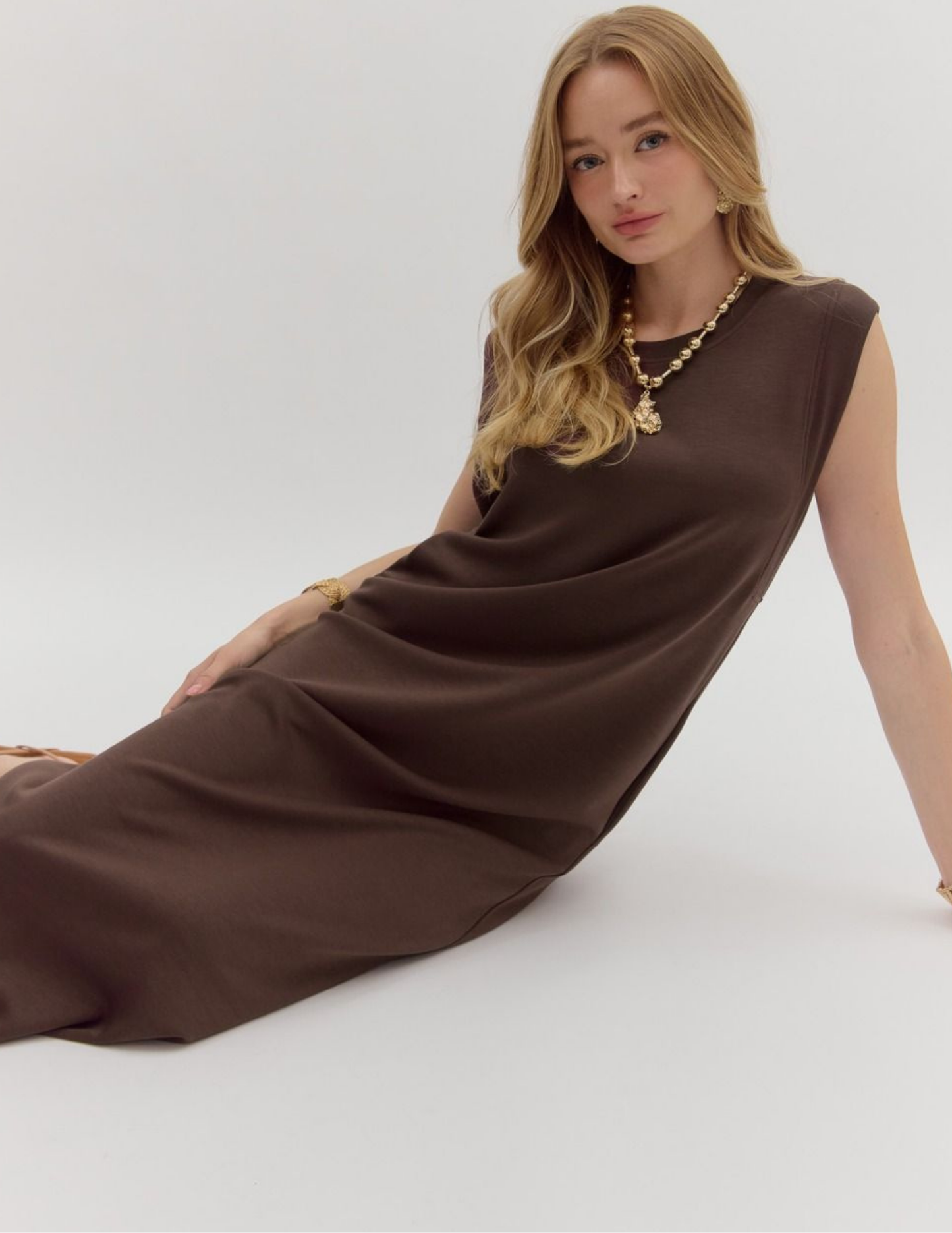 Maxi Dress- Brown - Tres Chic Boutique