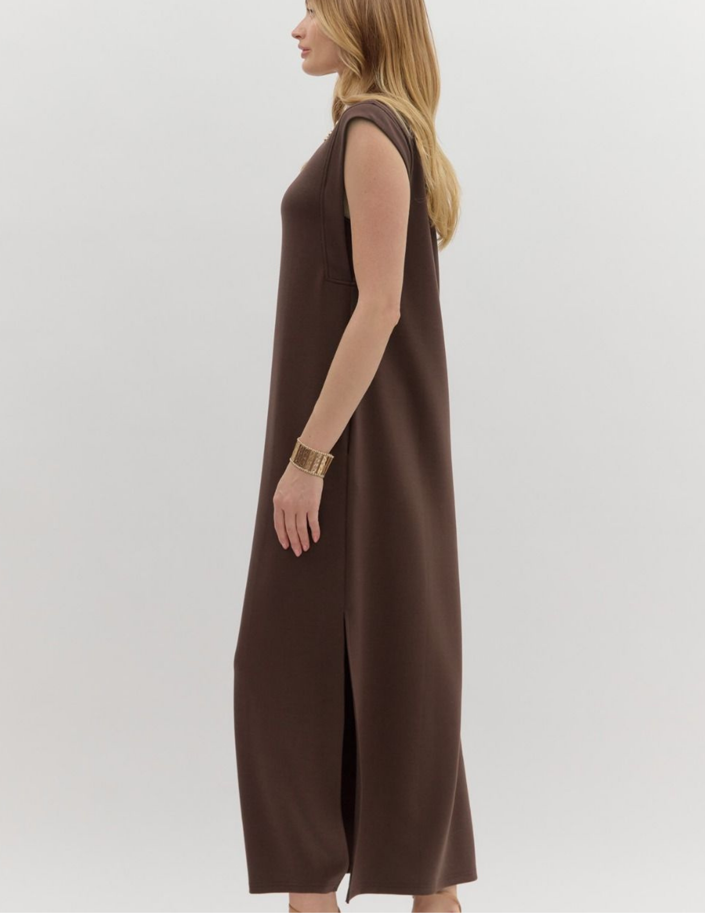 Maxi Dress- Brown - Tres Chic Boutique