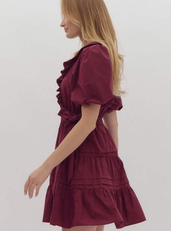 Merlot Wrap Dress - Tres Chic Boutique