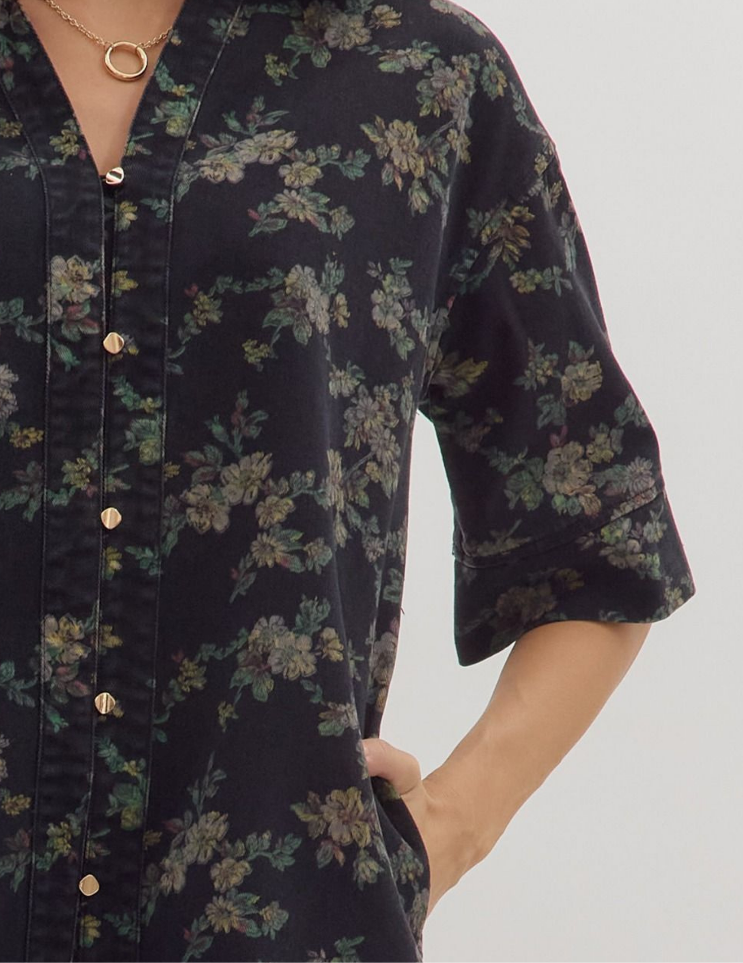 Perfect Fall Floral Dress- Black