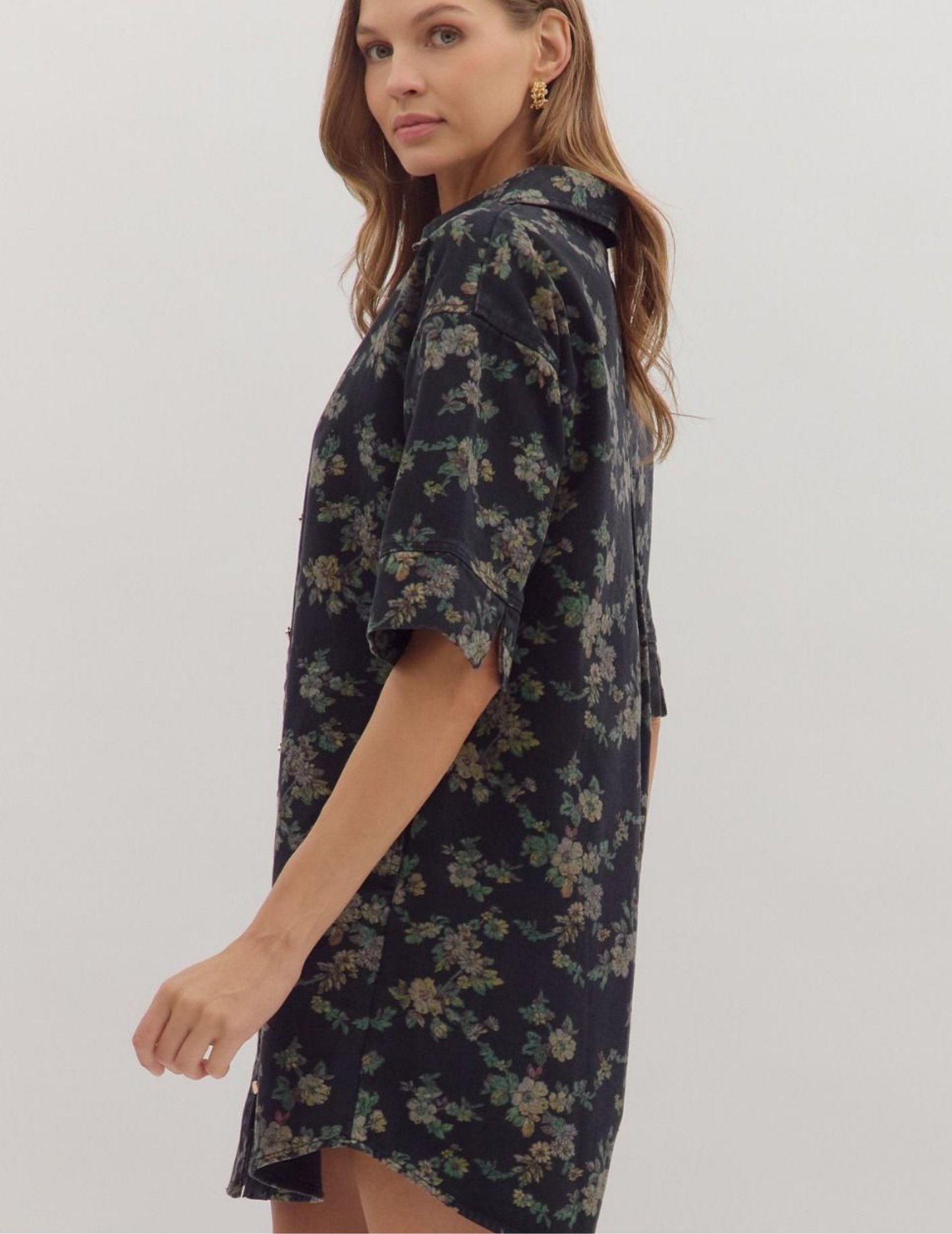 Perfect Fall Floral Dress- Black