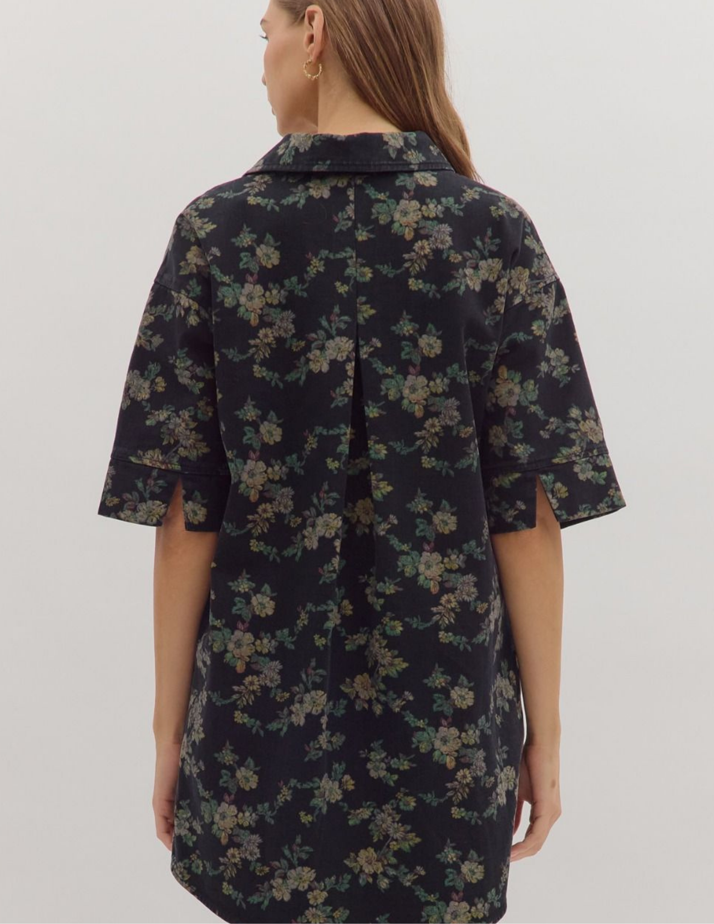 Perfect Fall Floral Dress- Black