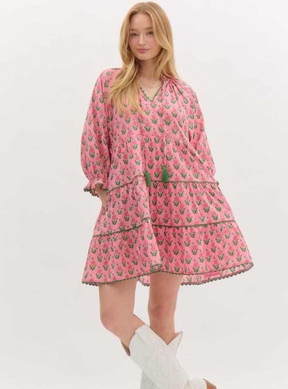 Pink Boho Dress - Tres Chic Boutique