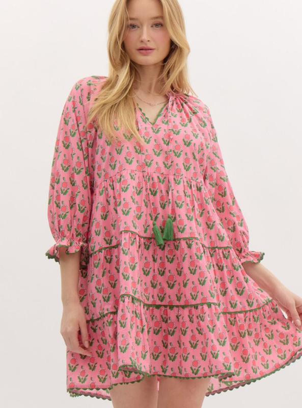 Pink Boho Dress - Tres Chic Boutique