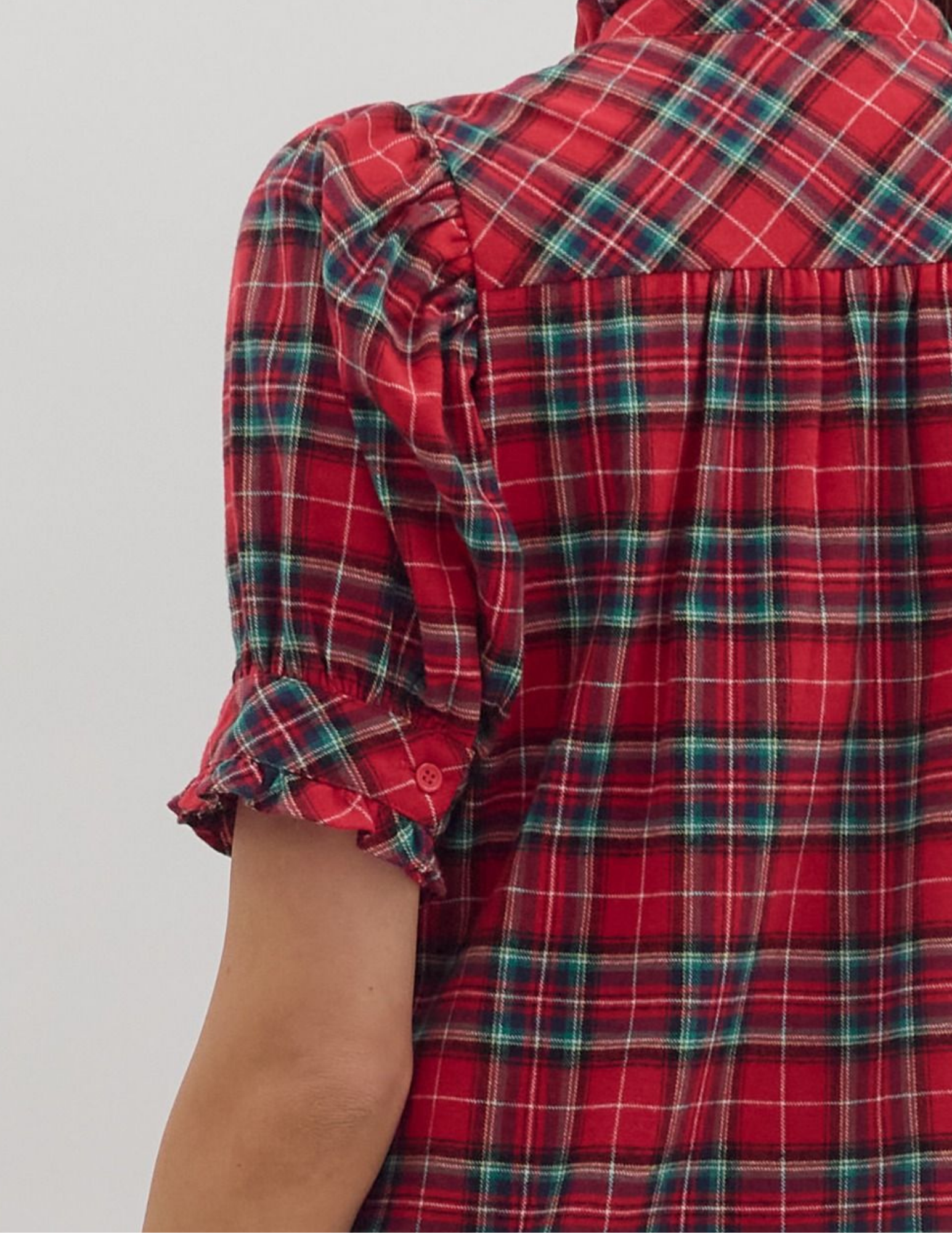 Plaid Mini Dress- Red - Tres Chic Boutique