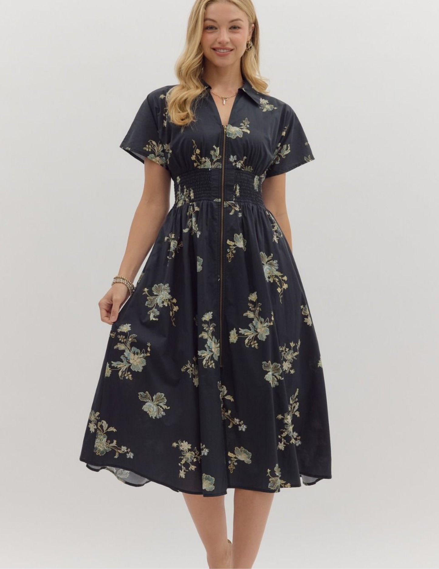 Pretty In Paisley Midi Dress- Black - Tres Chic Boutique