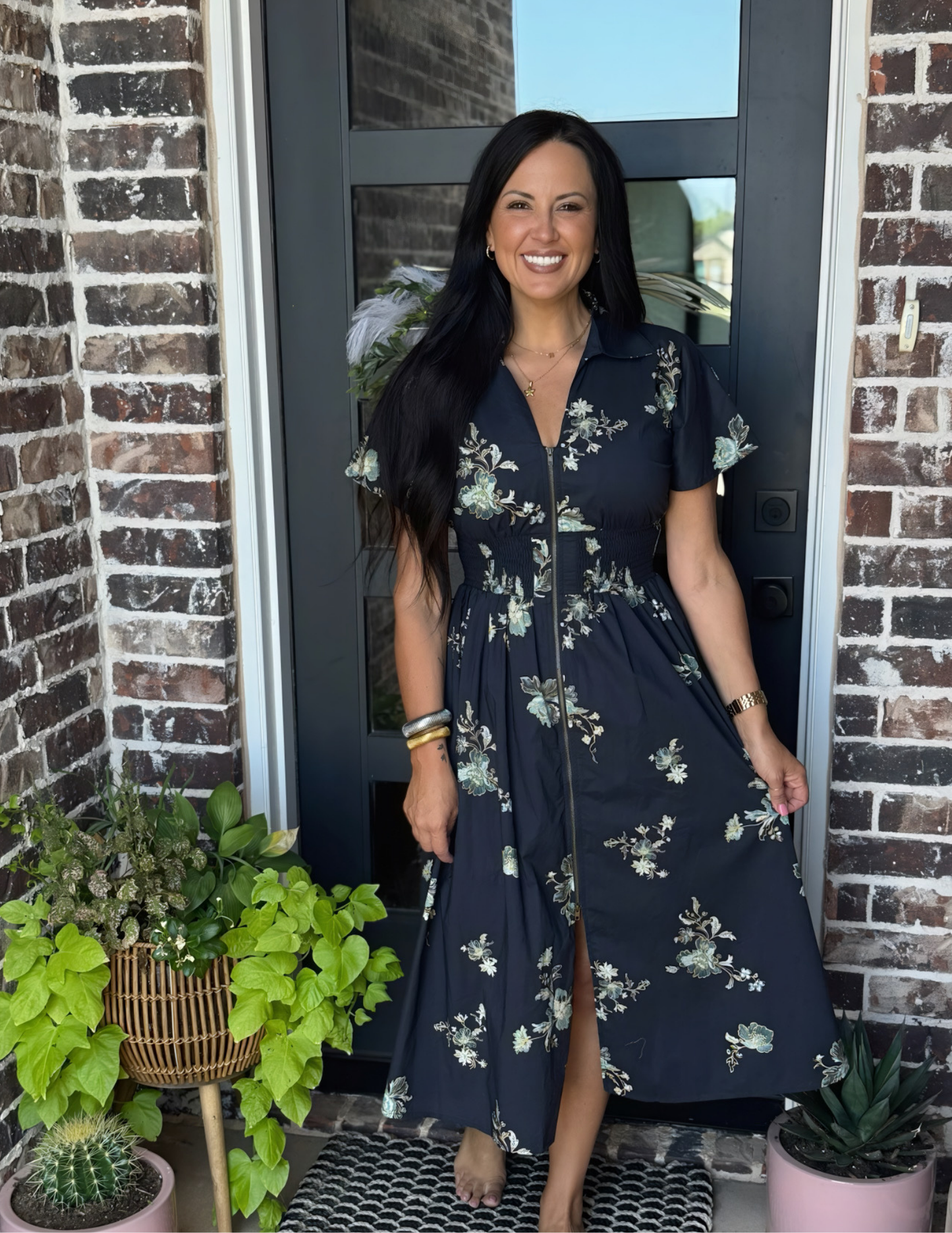 Pretty In Paisley Midi Dress- Black - Tres Chic Boutique