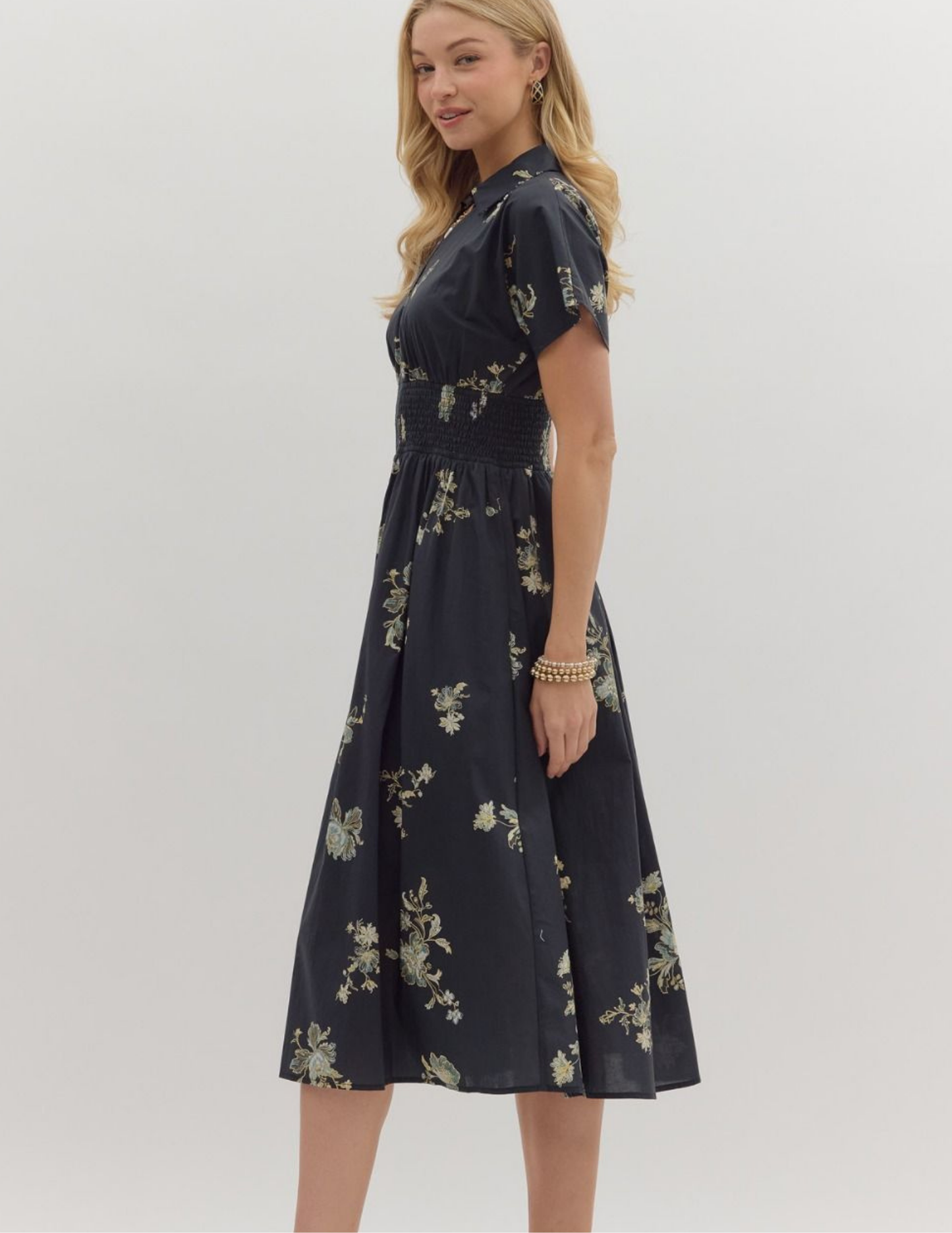 Pretty In Paisley Midi Dress- Black - Tres Chic Boutique