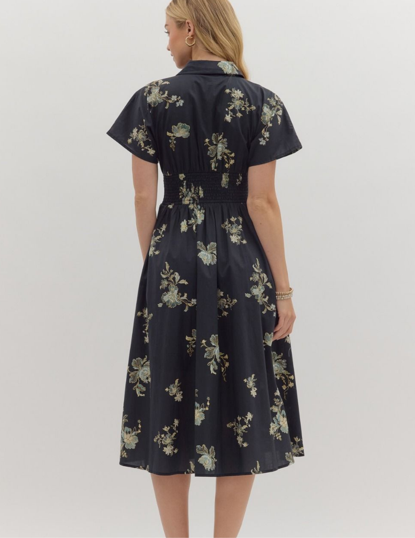 Pretty In Paisley Midi Dress- Black - Tres Chic Boutique