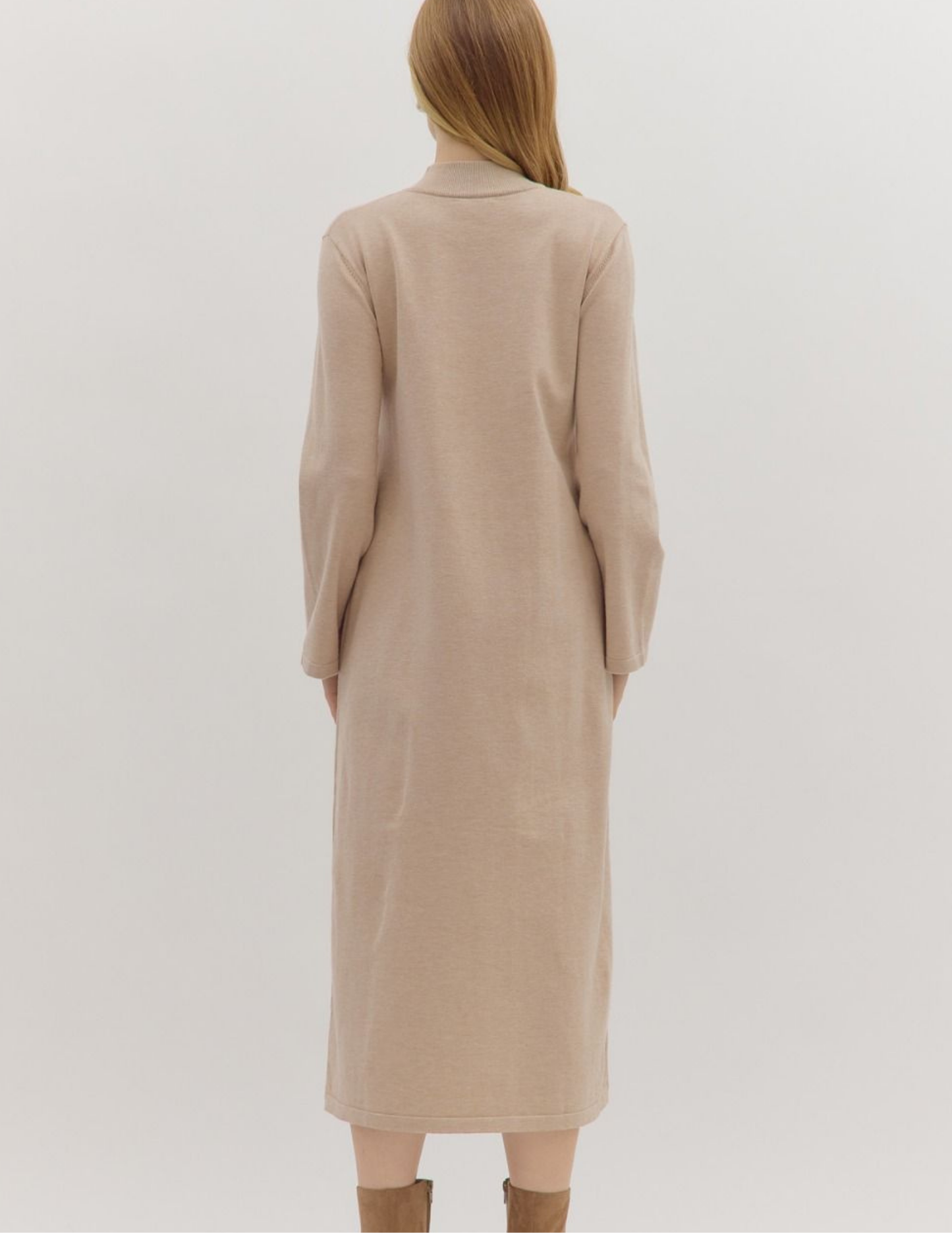 Sweater Dress Maxi- Sand