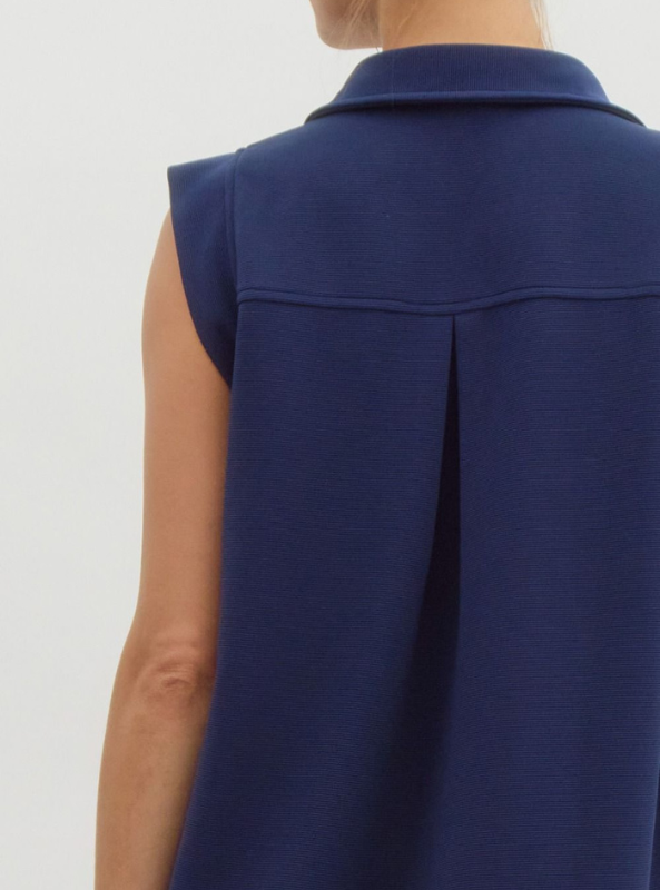 Navy V-Neck Mini Dress