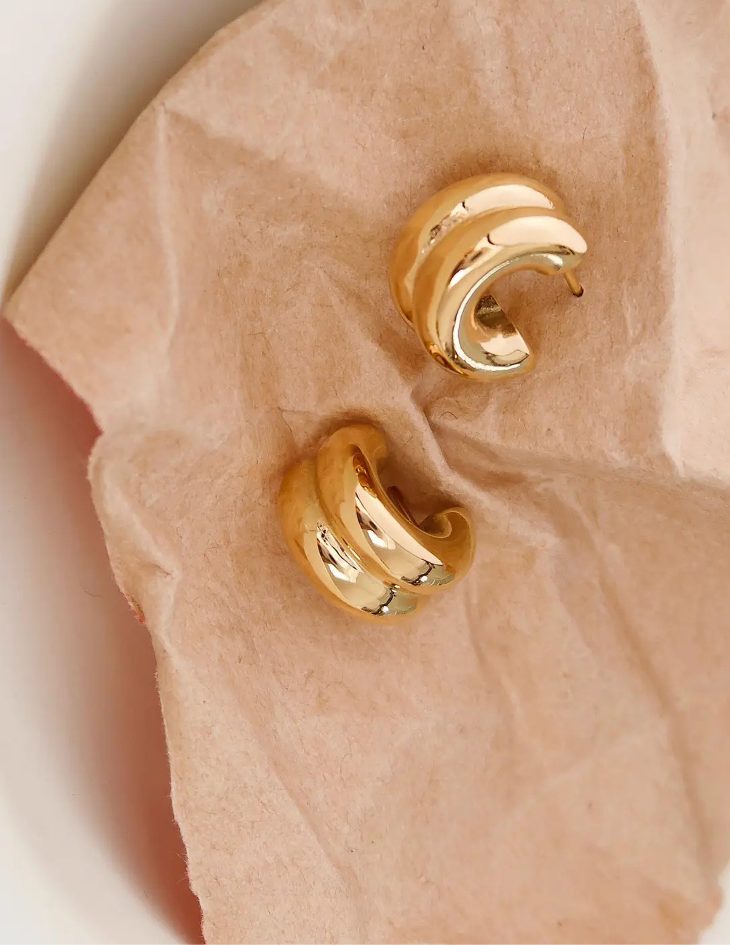 Emma Non-Tarnish Double C-Hoop Earring - Tres Chic Boutique