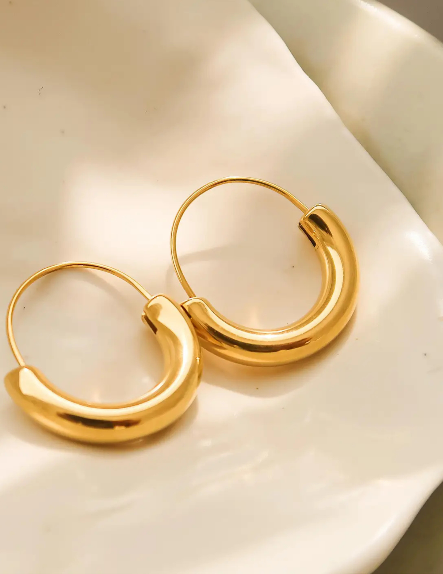 Mackenzie 18K Non-Tarnish U-Shape Hoop Earring - Tres Chic Boutique