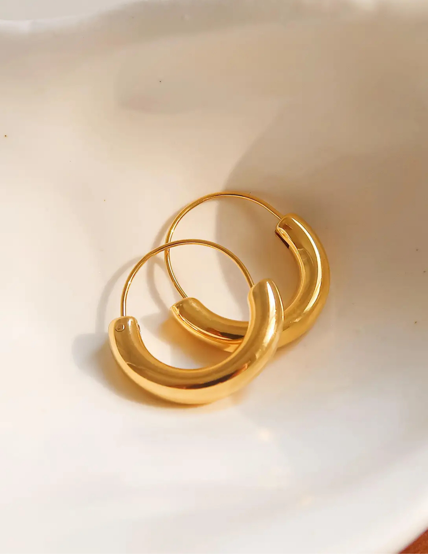 Mackenzie 18K Non-Tarnish U-Shape Hoop Earring - Tres Chic Boutique