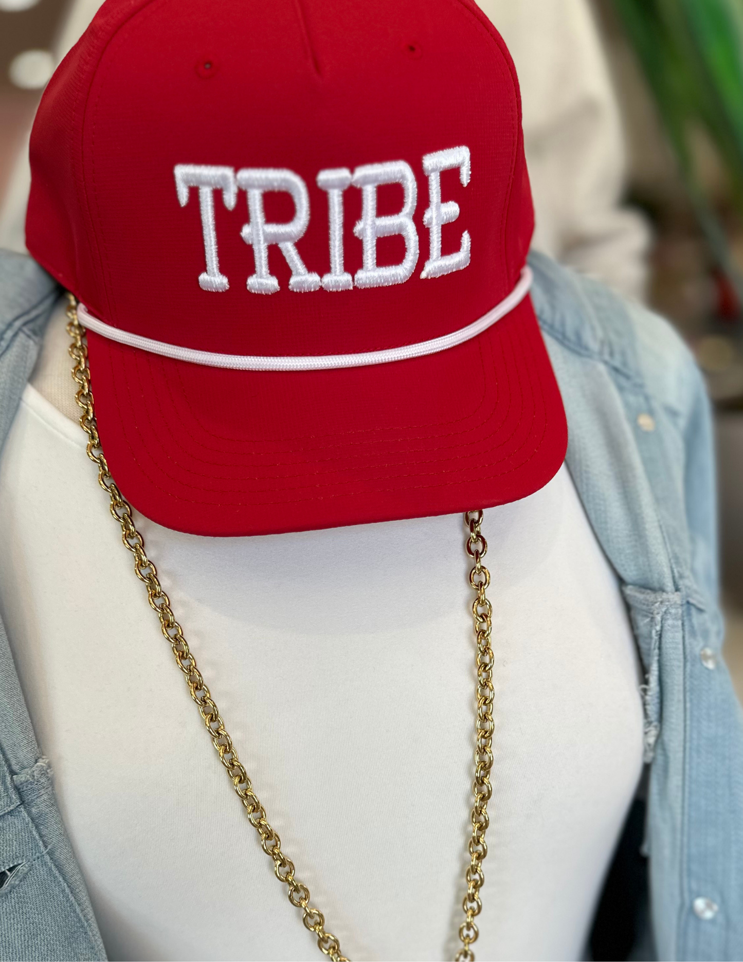 CA- Red Hat with White Tribe Embroidery