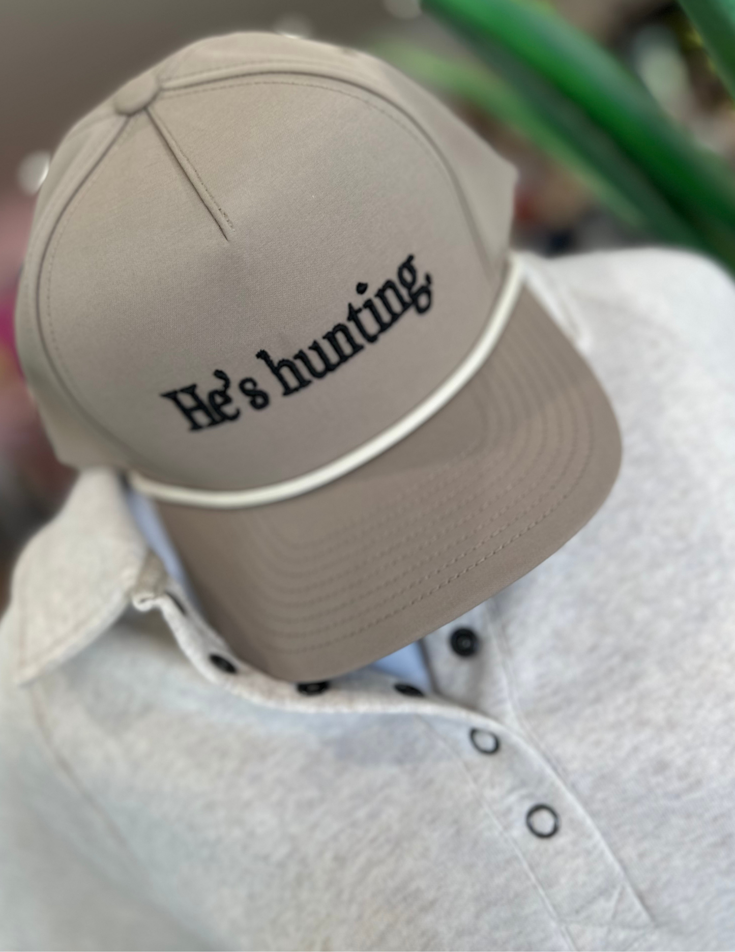 He's hunting Mink Hat with Black Embroidery