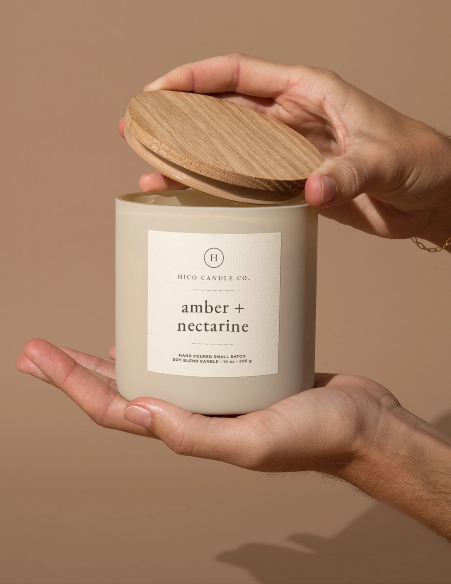 Hico Candle Co.- Amber + Nectarine 14oz. Candle - Tres Chic Boutique