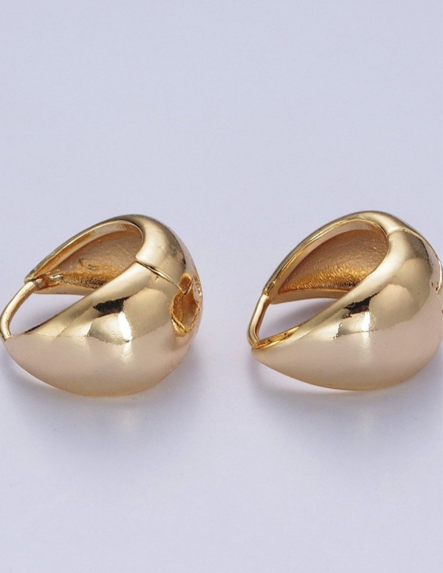 Wide Chubby Band Hoops Huggie Earrings