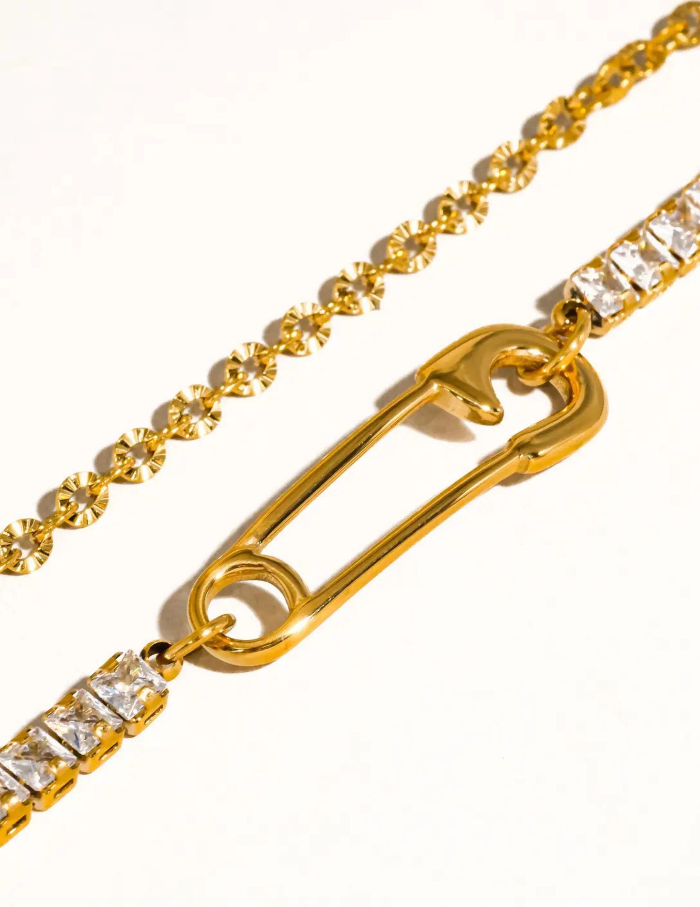 Acier 18K Gold Non-Tarnish Glam Rhinestone Clip Bracelet - Tres Chic Boutique