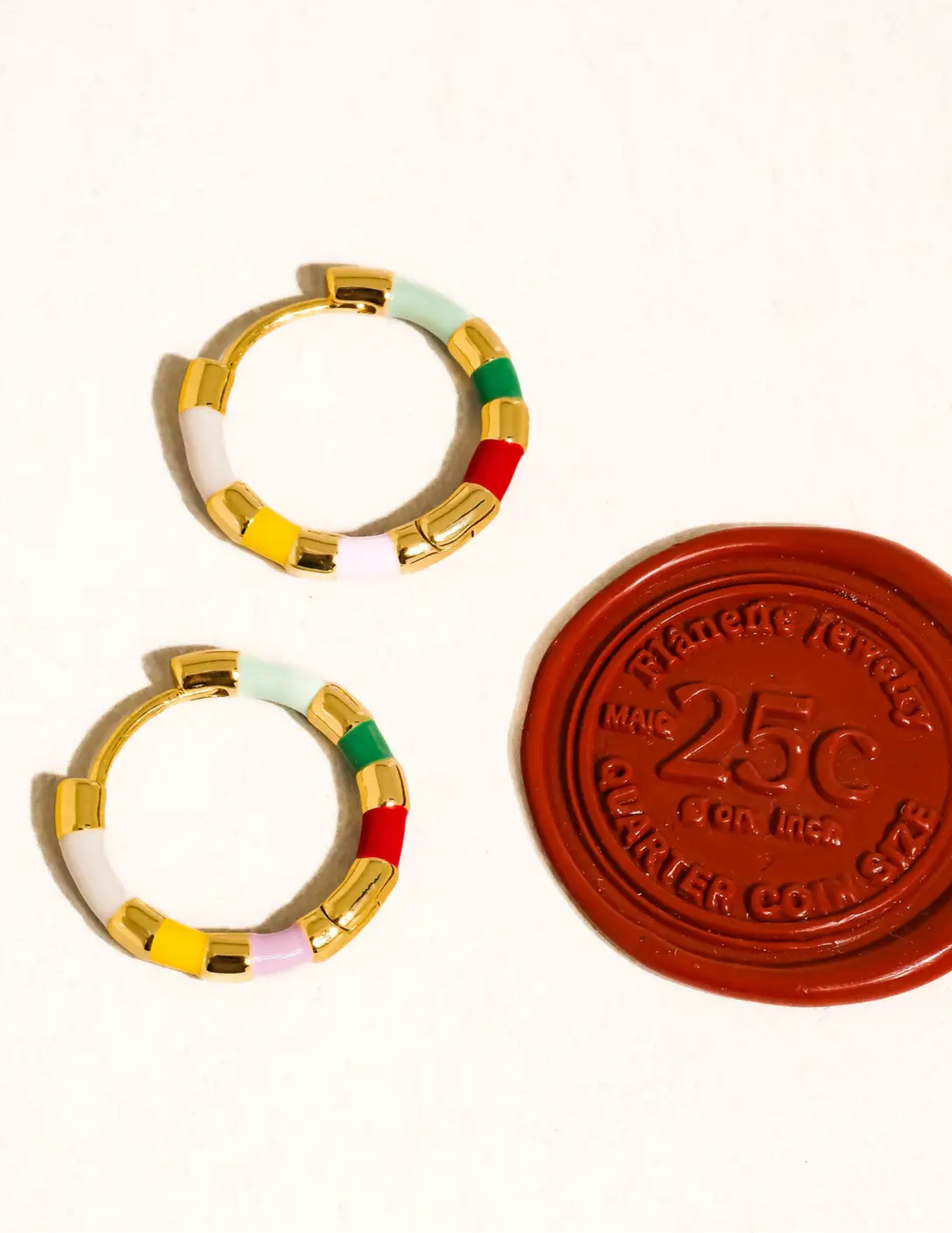 Avielle 18K Gold Vintage Enamel Hoop Earring - Tres Chic Boutique