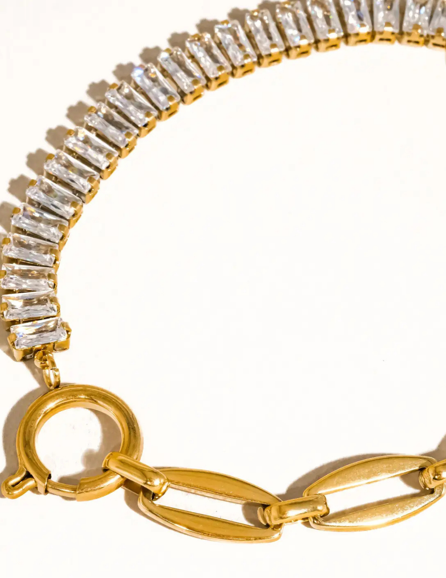 Benson 18K Gold Non-Tarnish Rhinestone Chain Bracelet - Tres Chic Boutique