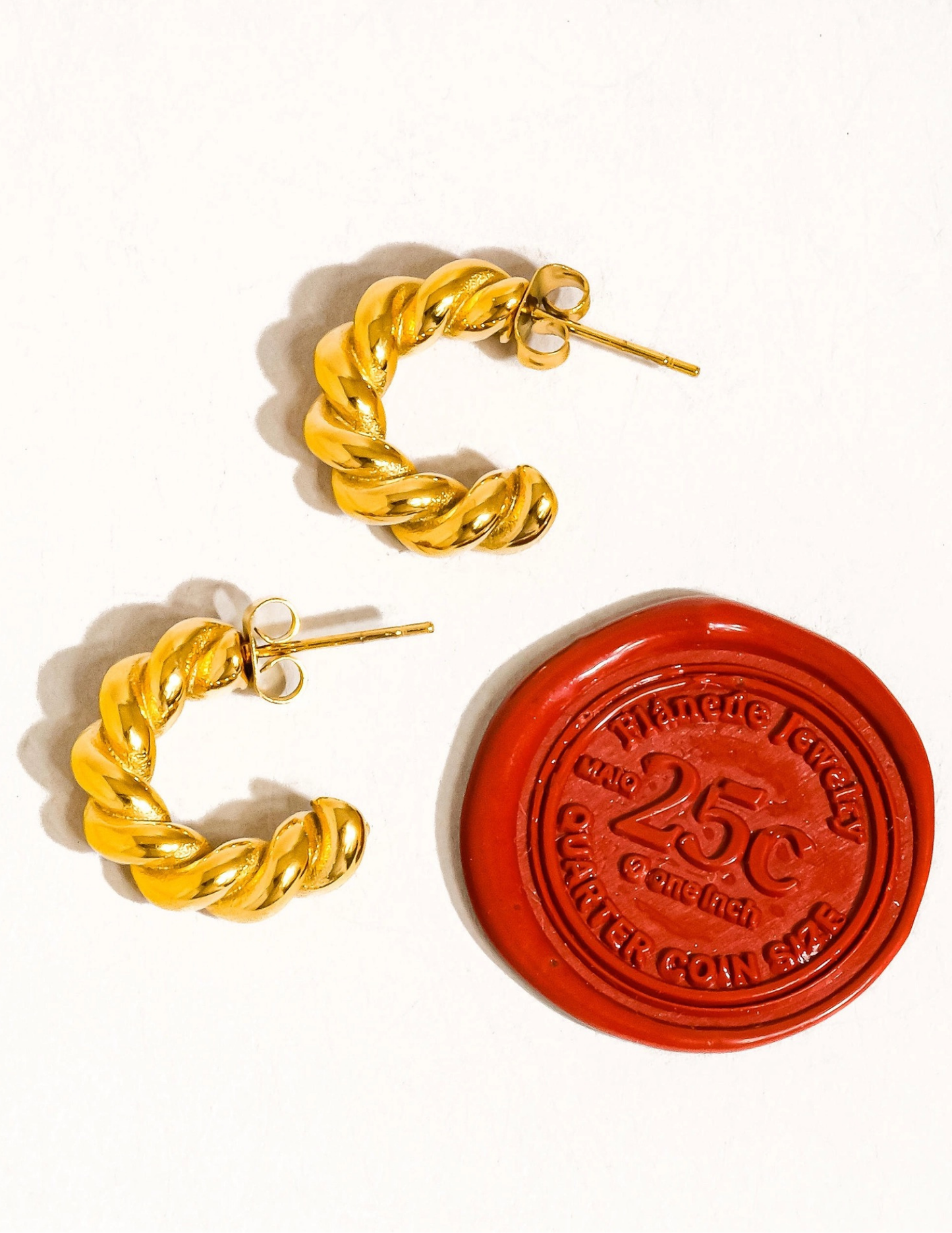 Brume 18K Gold Non-Tarnish Braided C Hoop Earring