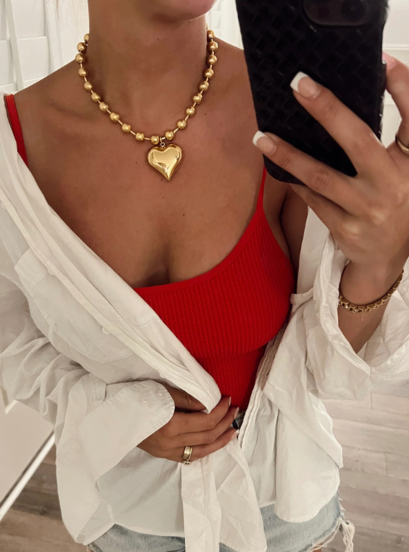 Chunky Heart Necklace - Tres Chic Boutique