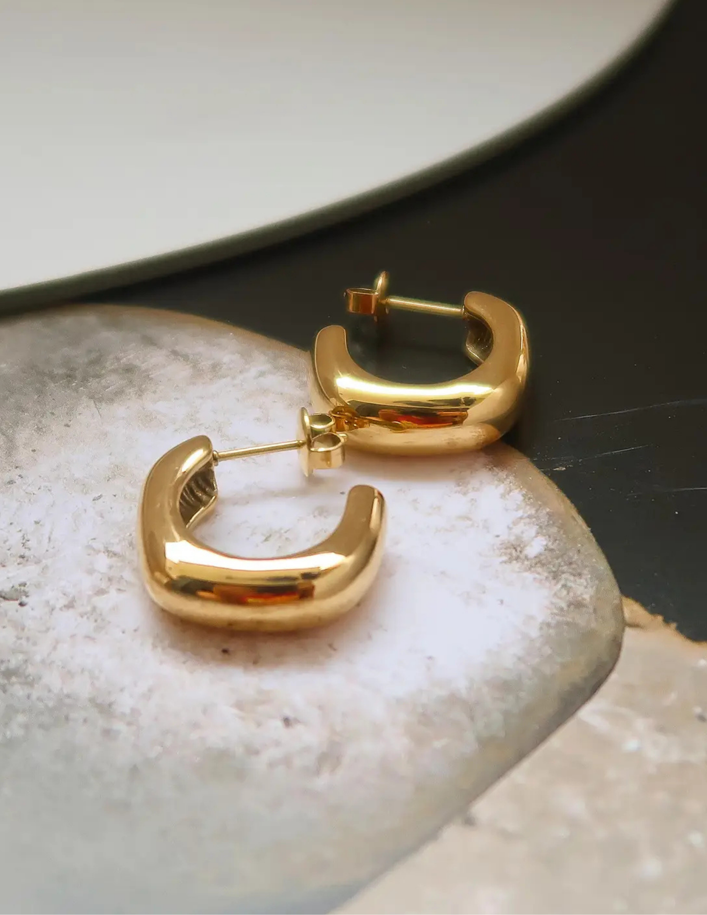 Demi 18K Gold Non-Tarnish Classic C Hoop Earring - Tres Chic Boutique