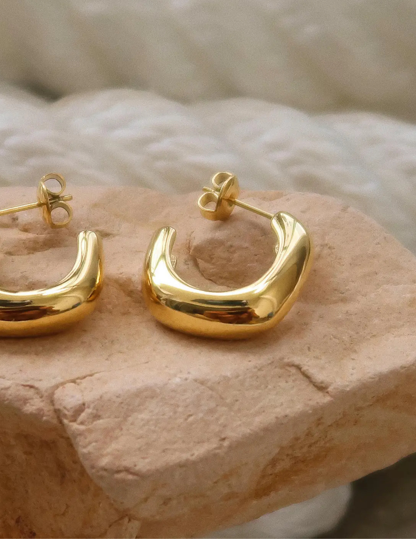 Demi 18K Gold Non-Tarnish Classic C Hoop Earring - Tres Chic Boutique