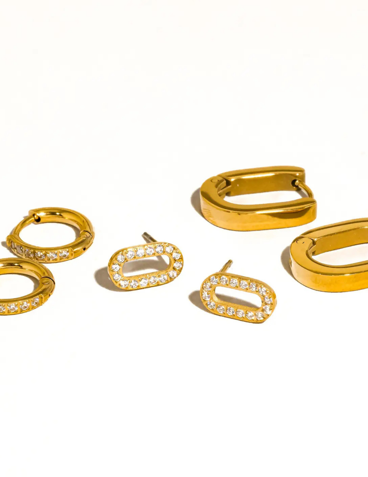 Orage 18K Gold Non-Tarnish Round Hoop Earring - Set of Three - Tres Chic Boutique