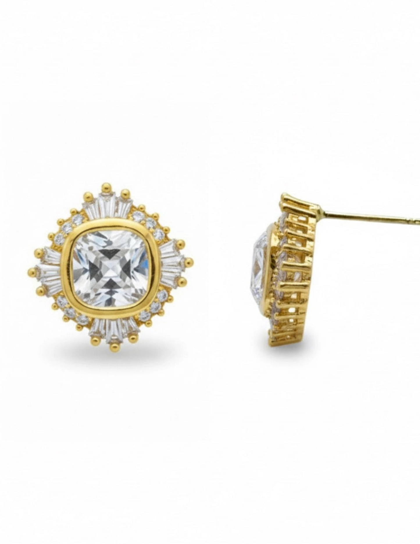 Radiant Crown Stud Earrings