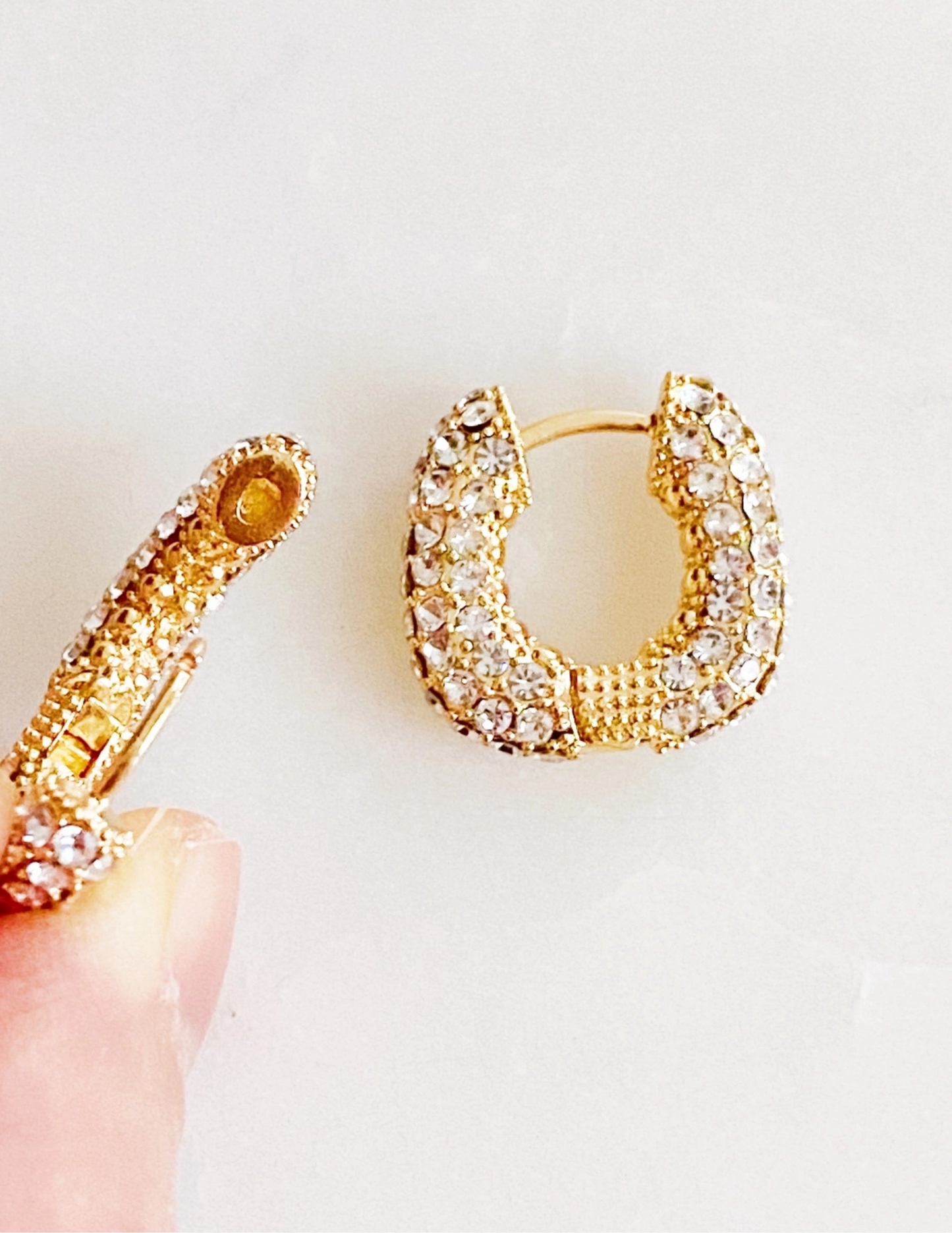 Shine Up Square Huggie Hoop Earrings