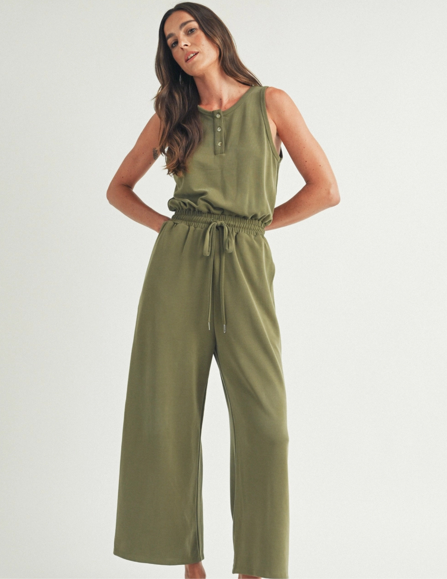 Easygoing Henley Jumpsuit - Tres Chic Boutique
