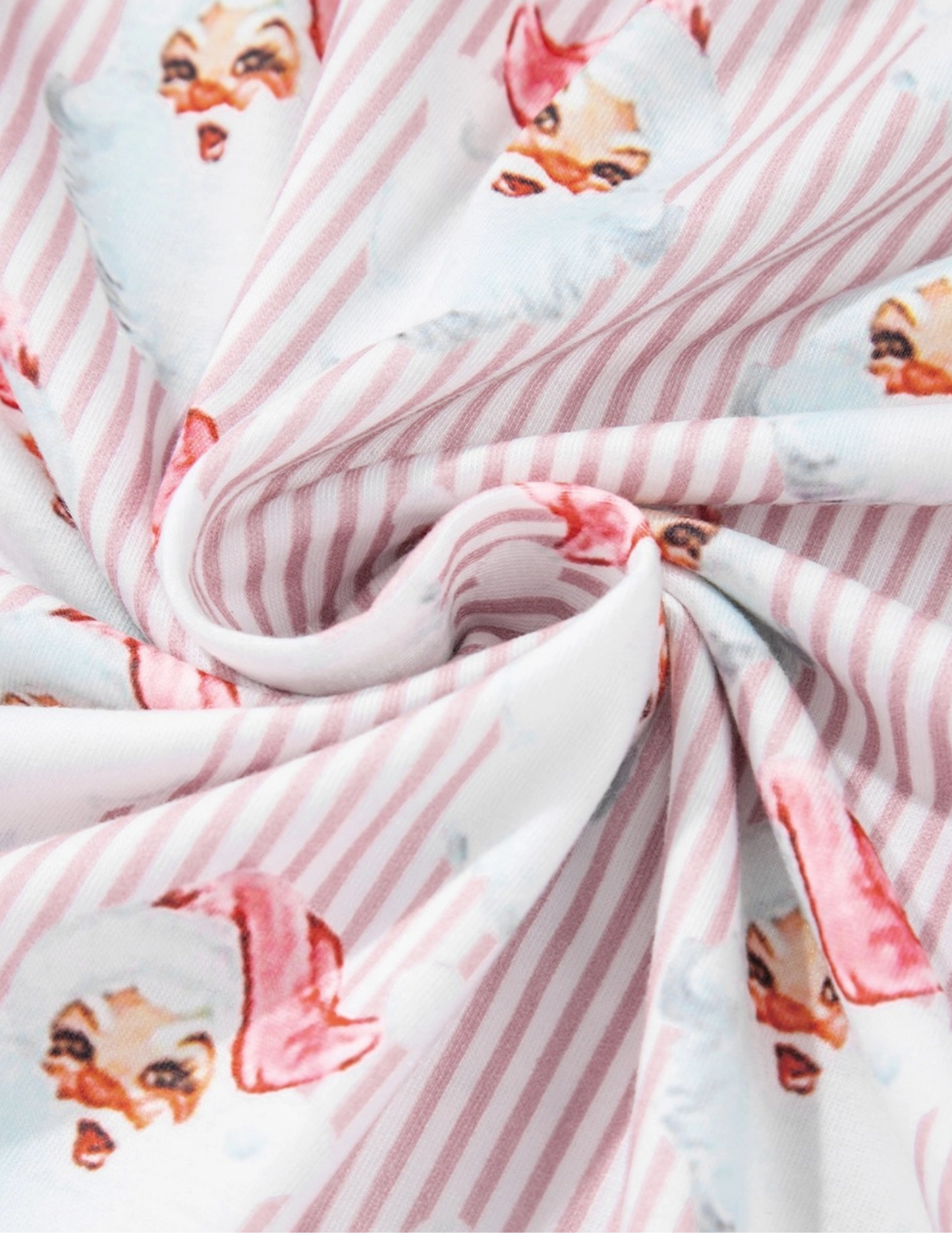 Santa Claus Striped Print Loose Fit Two Piece Lounge Set