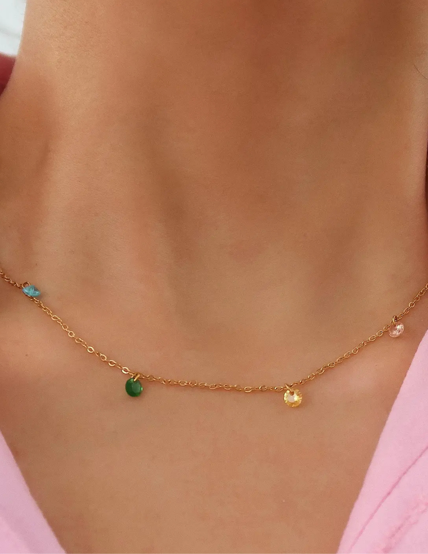 Ariana 18K Non-Tarnish Petite Cz Chain Necklace - Tres Chic Boutique