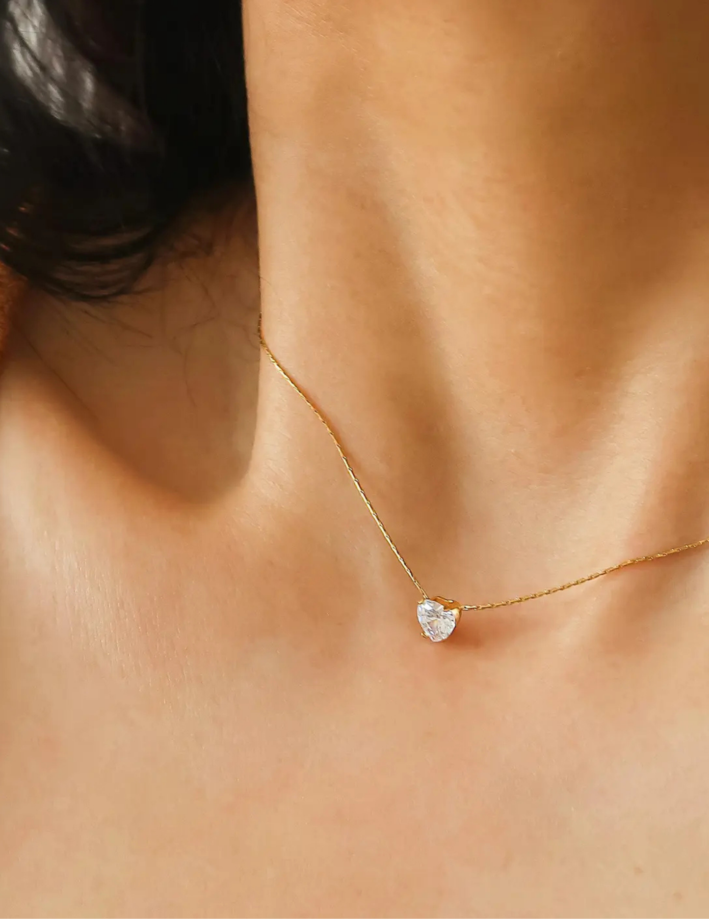 Bonnie 18K Non-Tarnish Petite Heart Cz Necklace - Tres Chic Boutique