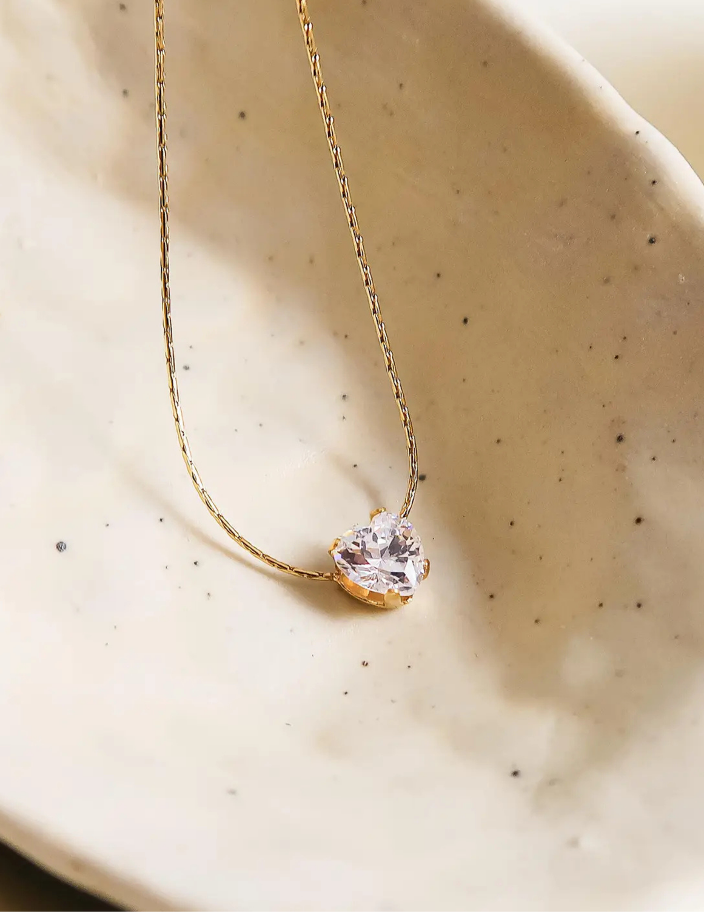 Bonnie 18K Non-Tarnish Petite Heart Cz Necklace - Tres Chic Boutique