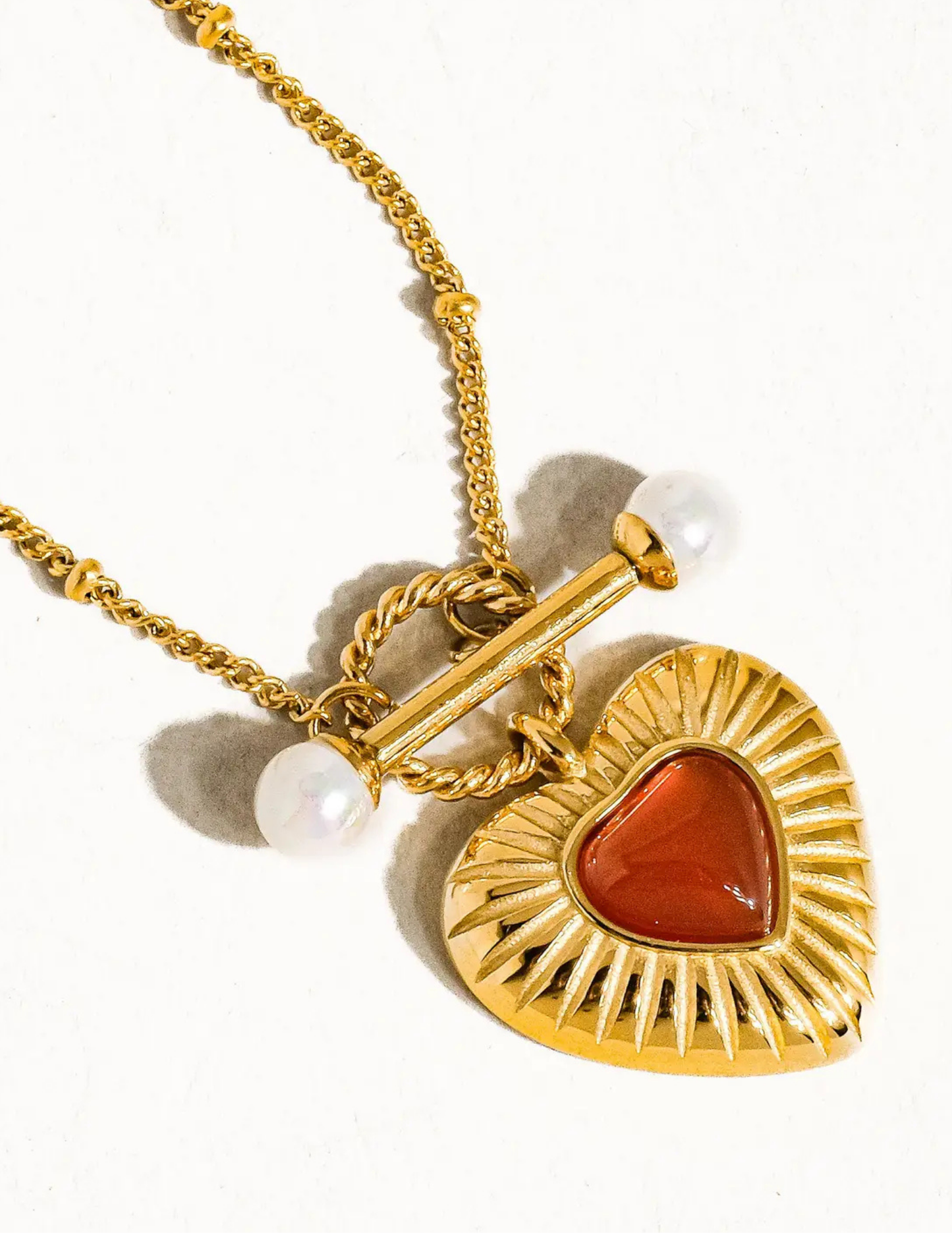 Havana 18K Non-Tarnish Vintage Heart Chain Necklace - Tres Chic Boutique