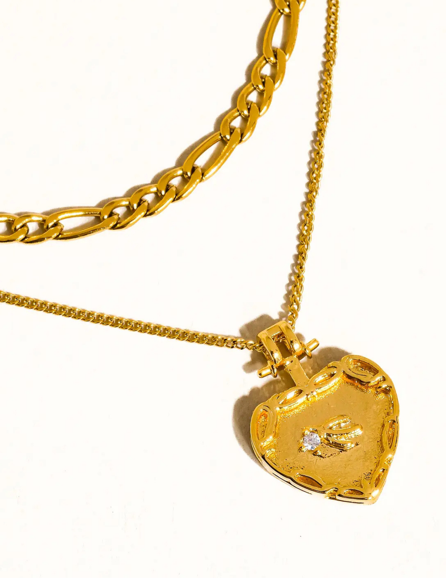 Landy 18K Non-Tarnish Layered Heart Chain Necklace - Tres Chic Boutique