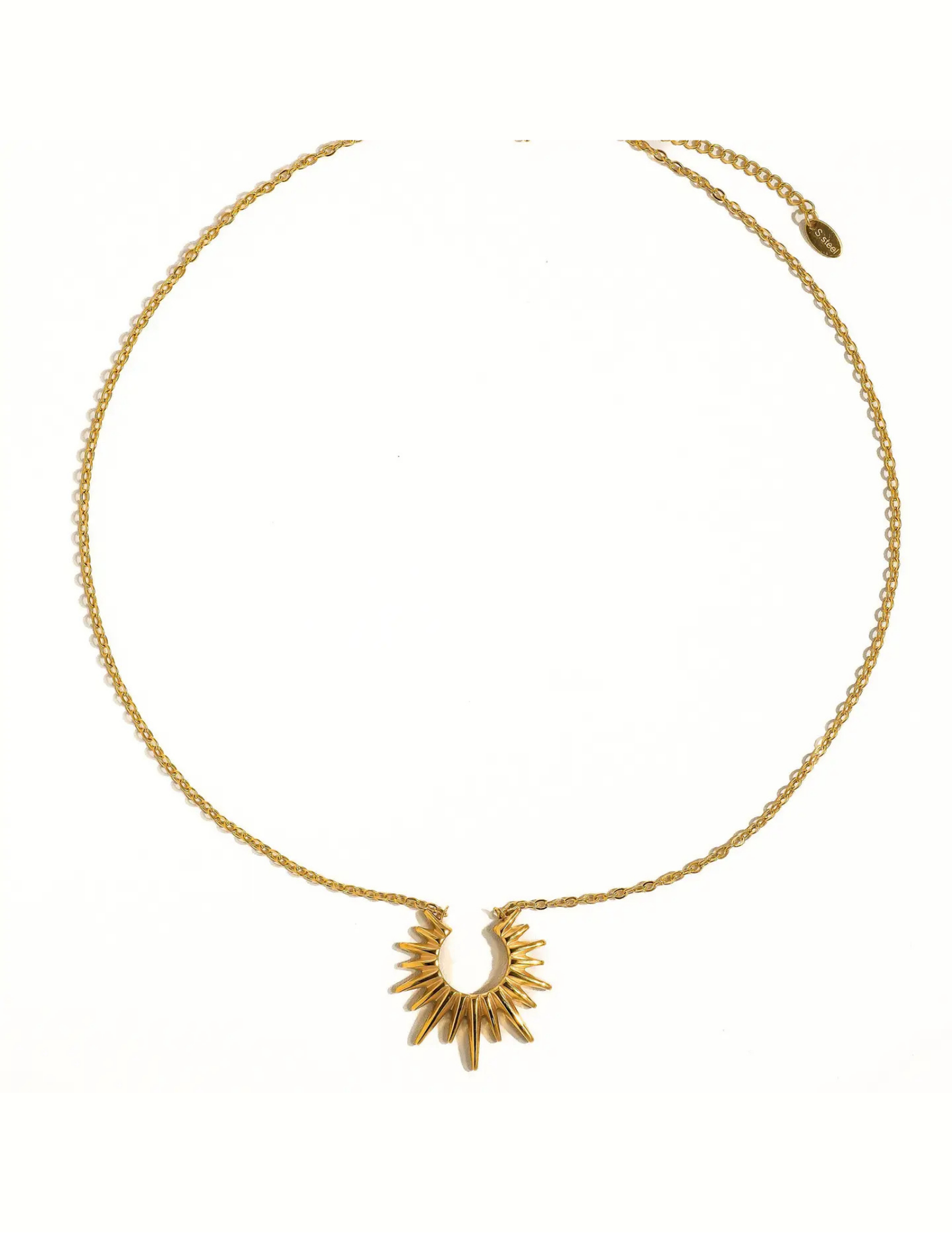 Muse Non-Tarnish Gold Sun Necklace - Tres Chic Boutique