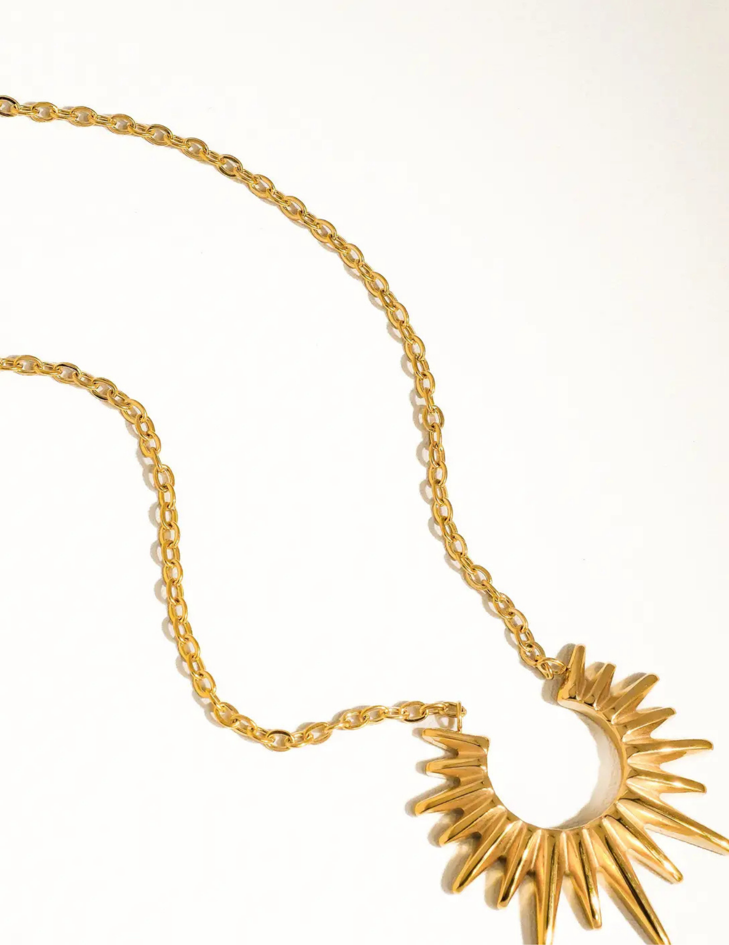 Muse Non-Tarnish Gold Sun Necklace - Tres Chic Boutique